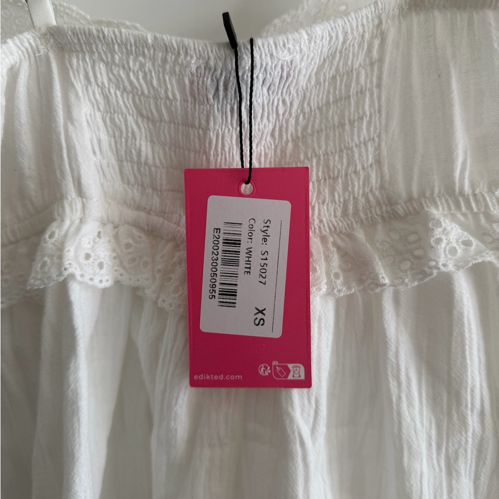 White Lace-Trim Dress size XS NWT - Picture 5 of 6